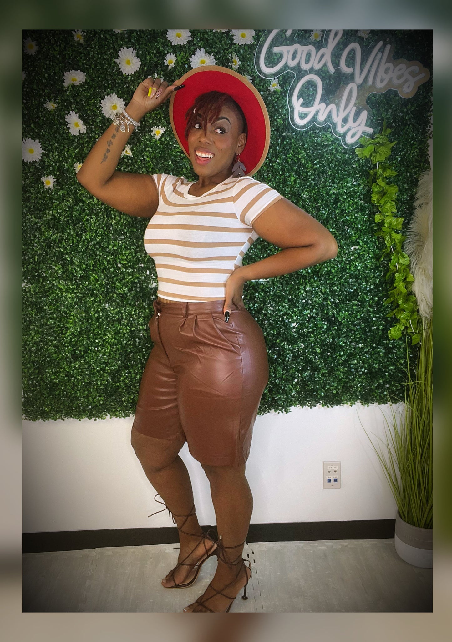 Fly Me Out Leather Shorts