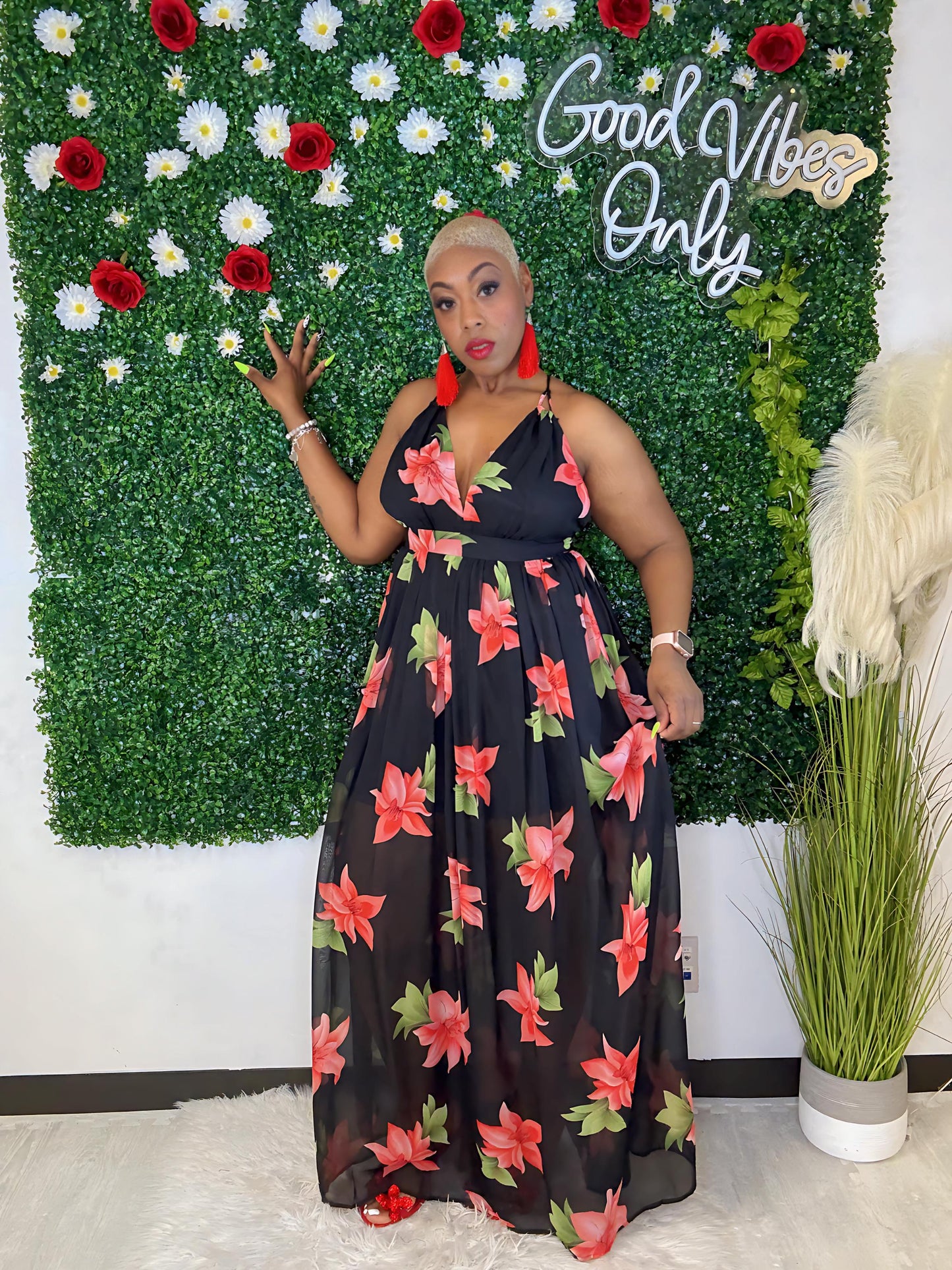 Black Floral Beauty Sundress
