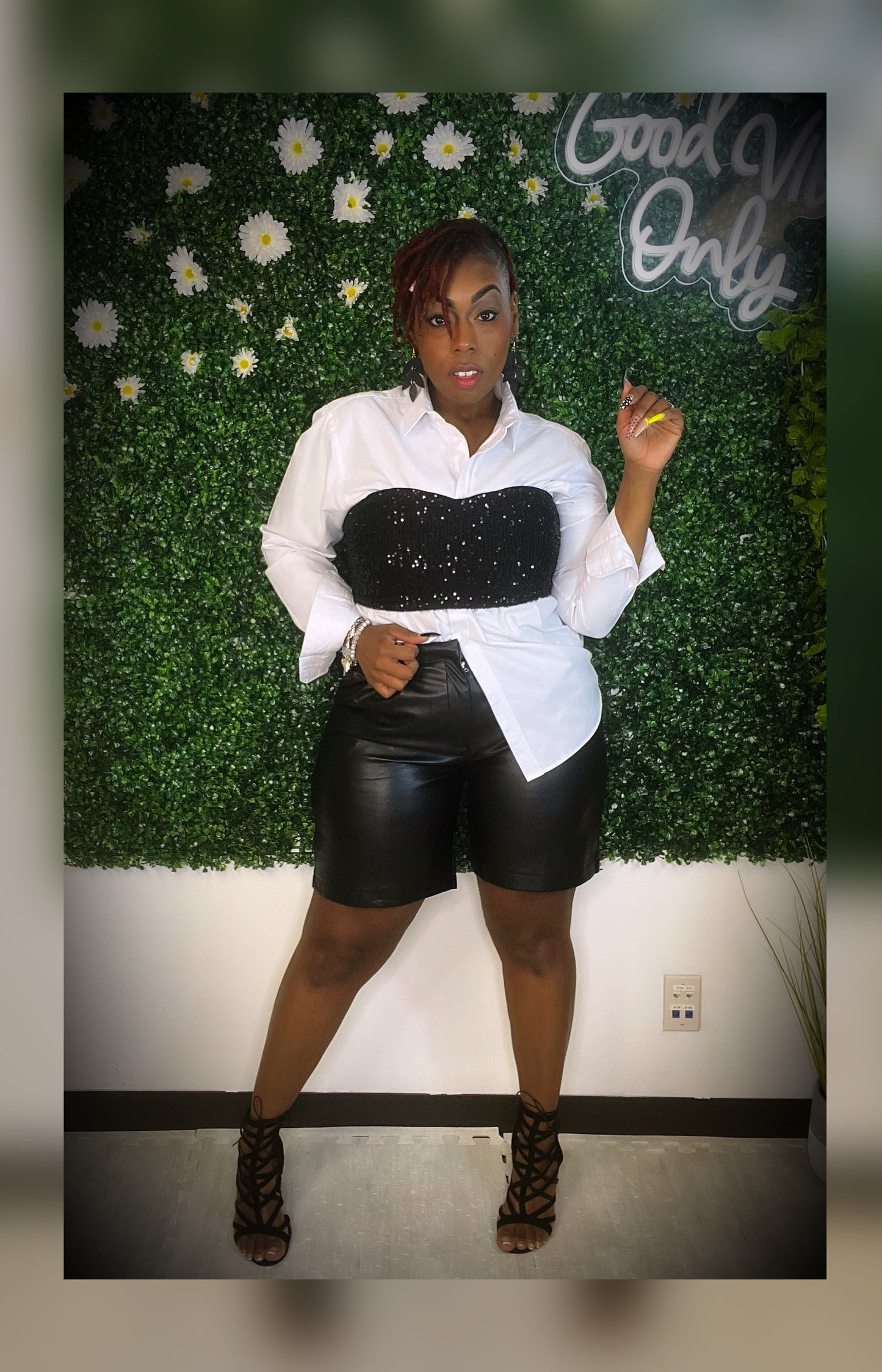 Fly Me Out Leather Shorts