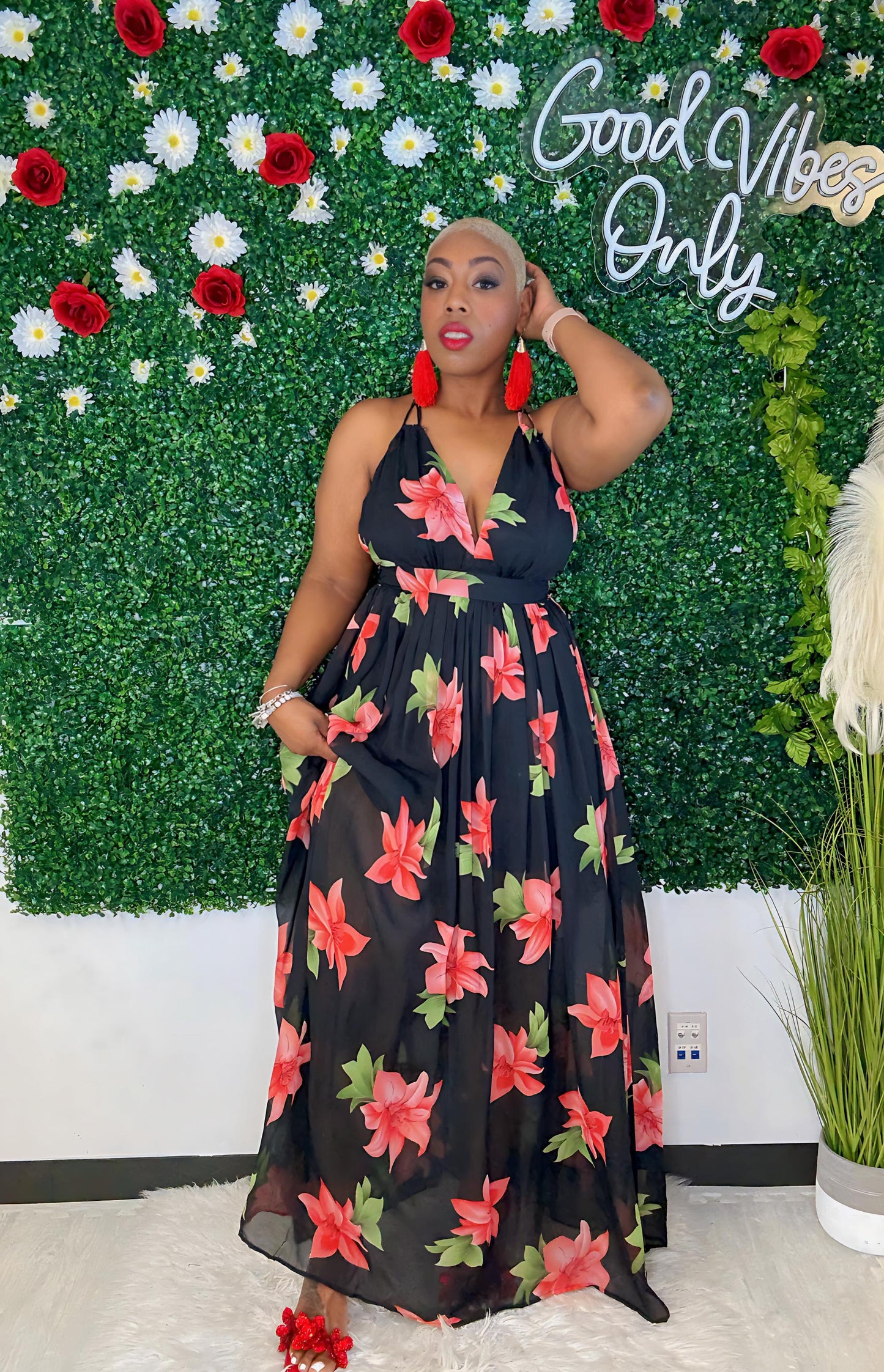 Black Floral Beauty Sundress