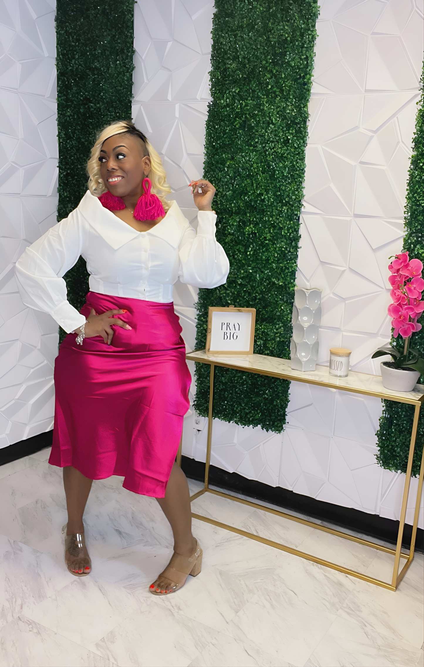 Lola Silk Pink Skirt