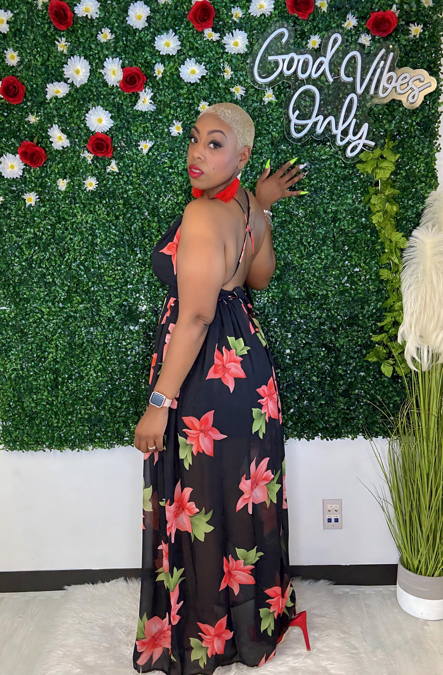 Black Floral Beauty Sundress