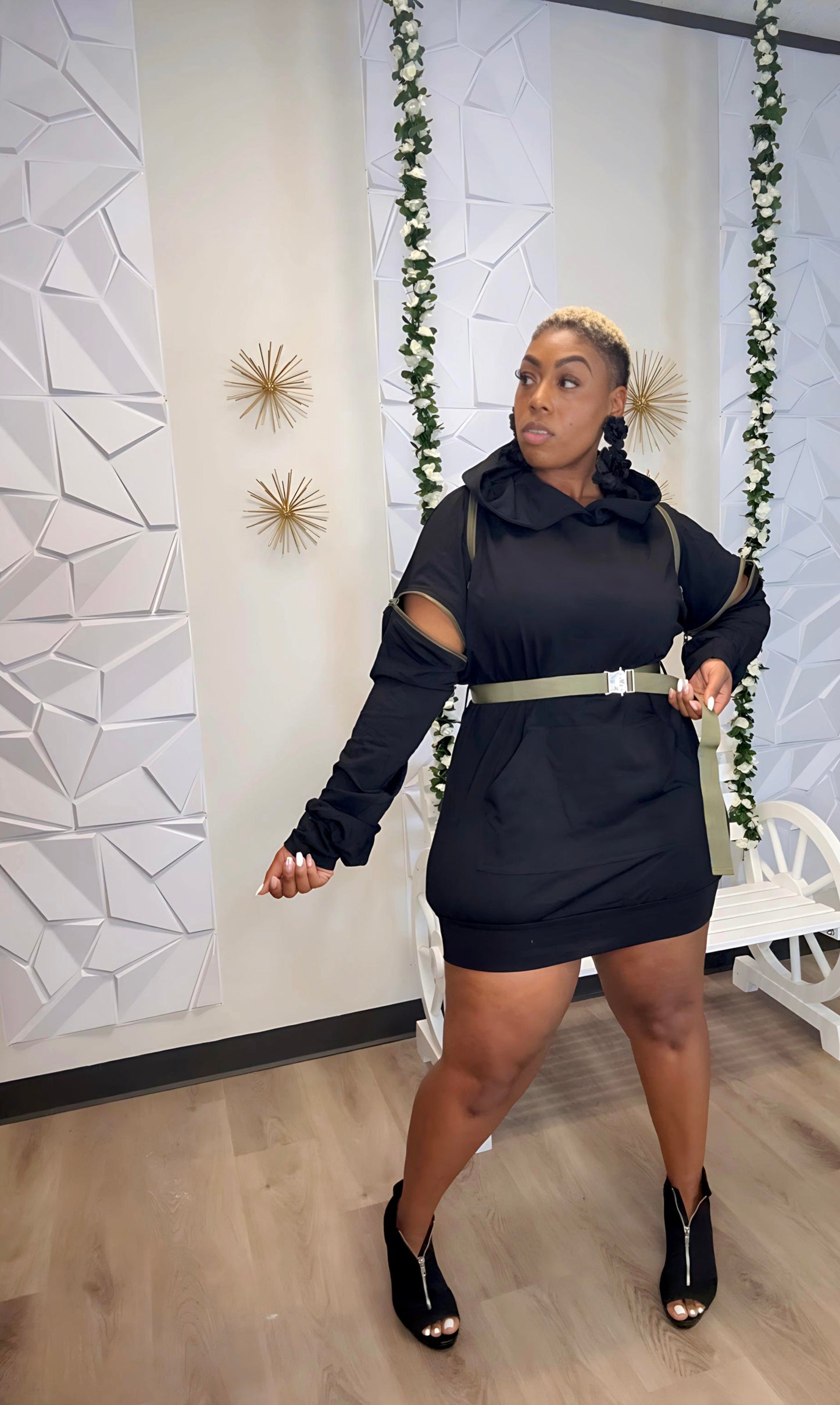 Little Black Hoodie Dress