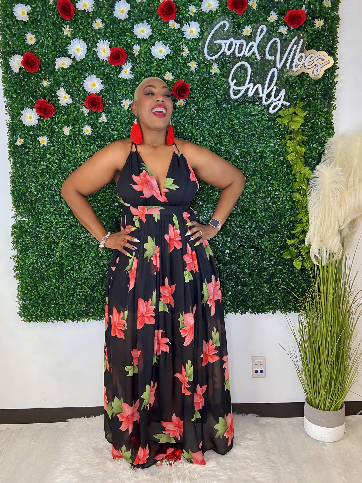 Black Floral Beauty Sundress