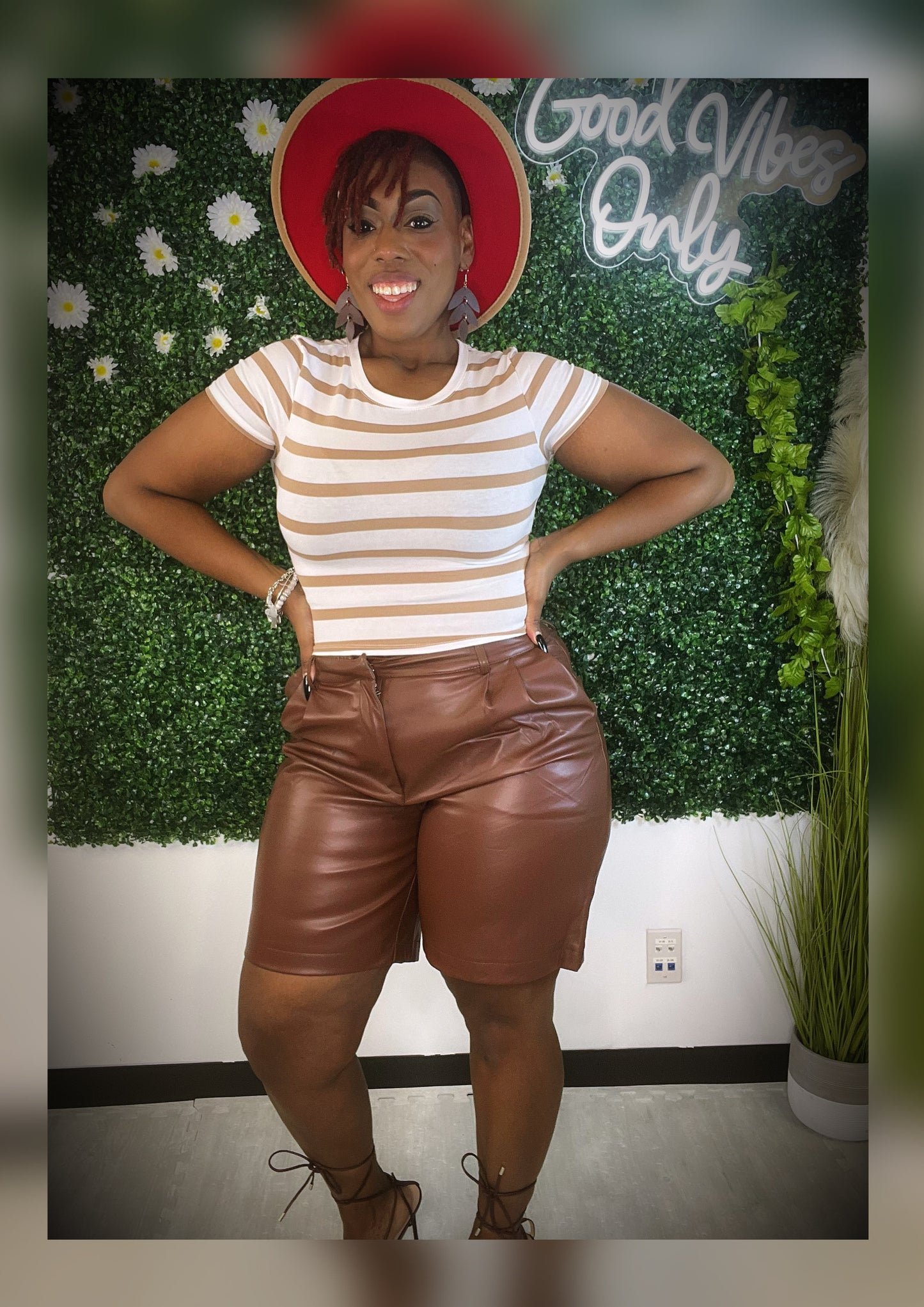 Fly Me Out Leather Shorts