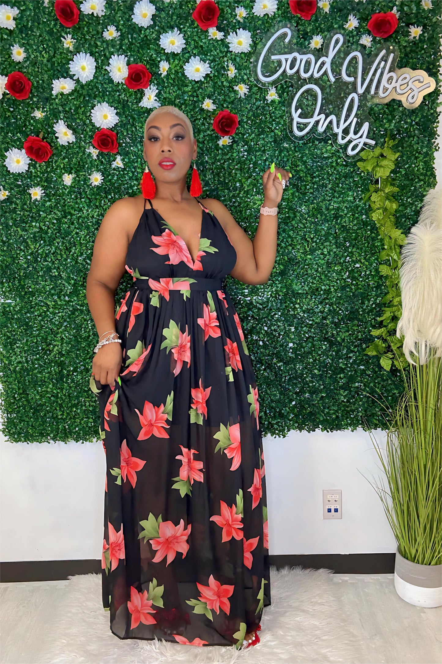 Black Floral Beauty Sundress
