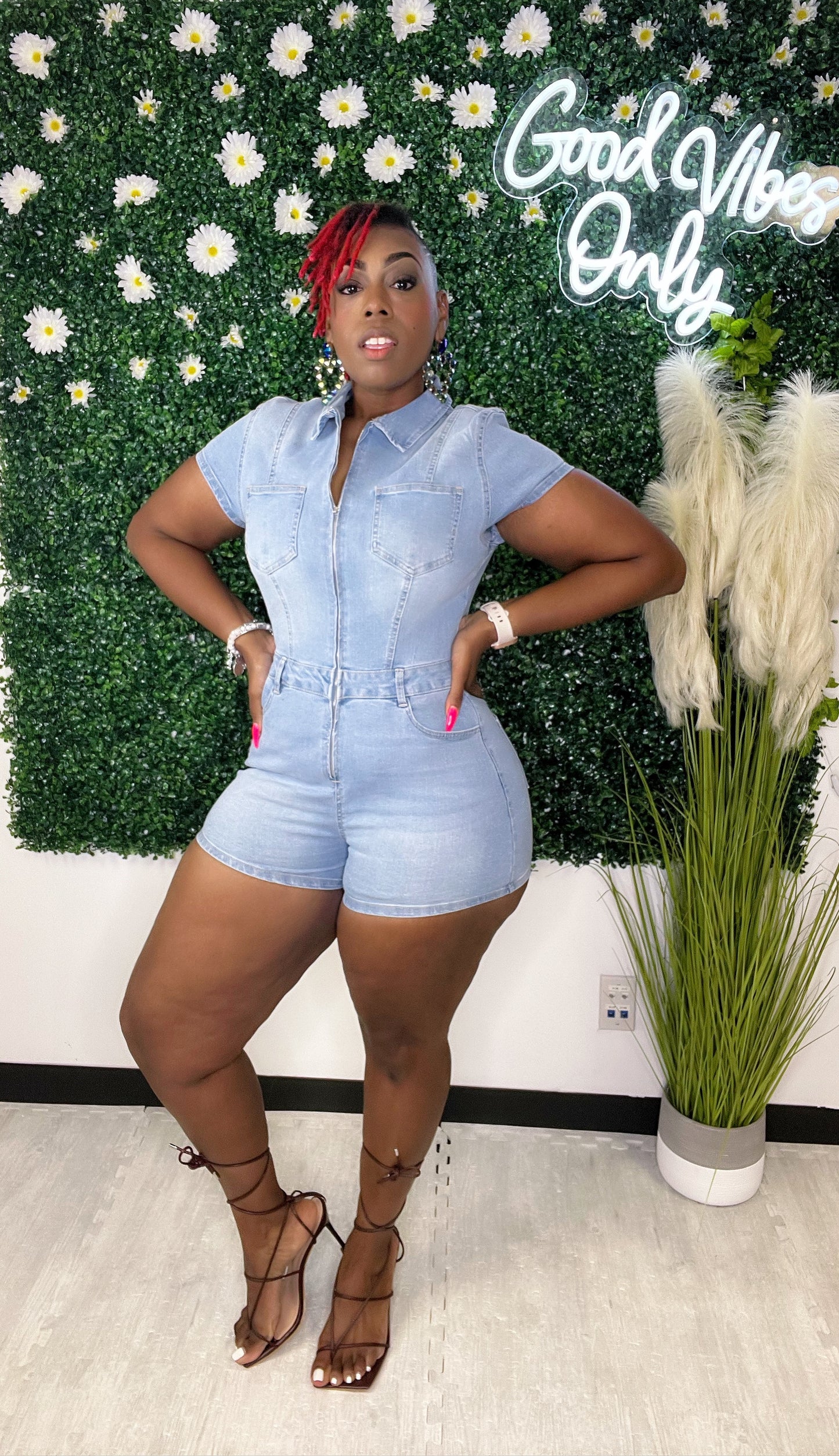Lily Denim Romper