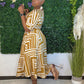 Abstract Golden Girl Skirt Set