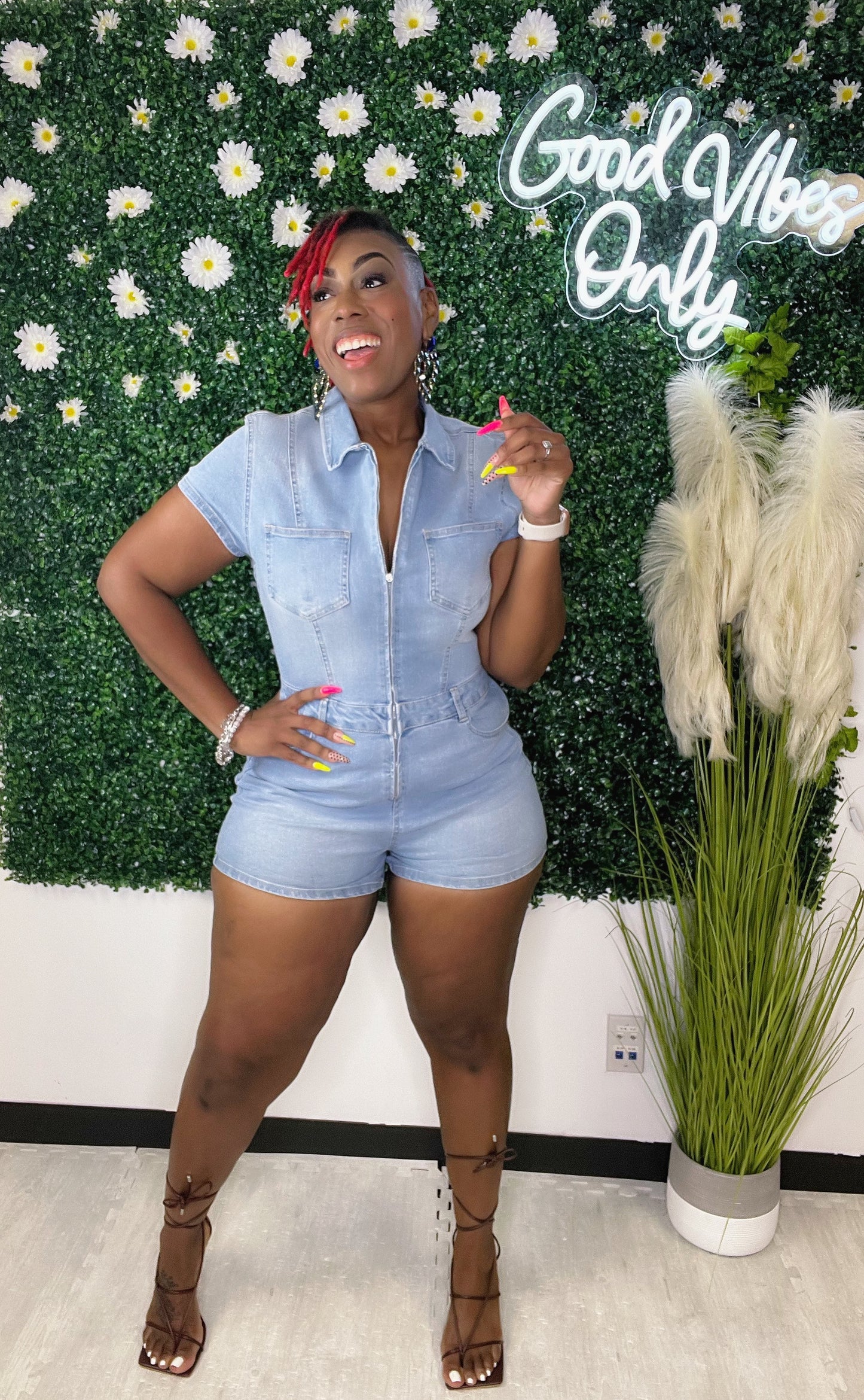 Lily Denim Romper