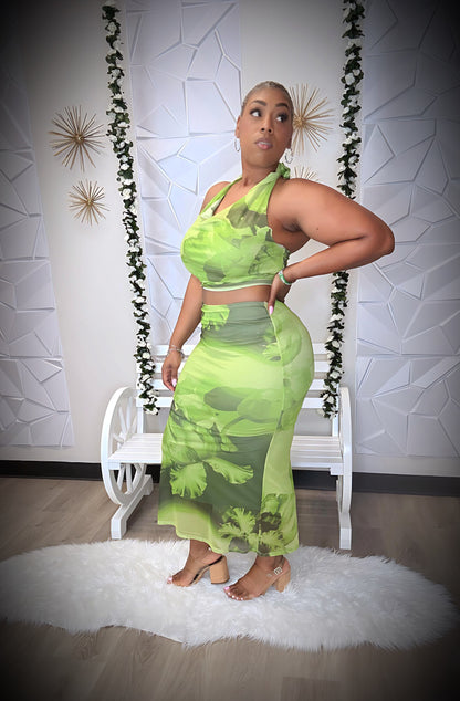 Sensational Lime Skirt Set