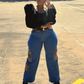 Denim Leopard Cargos